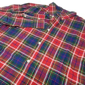 Ralph Lauren‎ Button Down Shirt Boys Size 18-20 Long Sleeve Red Green White
